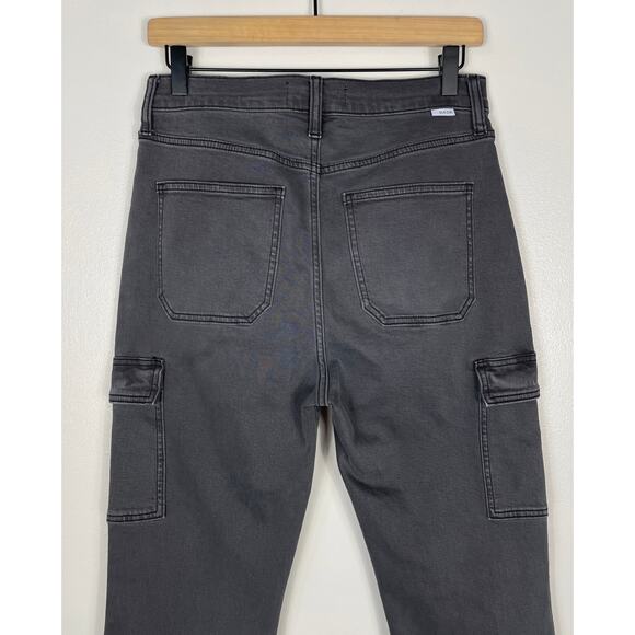 Daze Go Getter Cargo Jeans Roadtrip Grey Size 27 High Rise Flare Y2K Streetwear - Picture 10 of 15